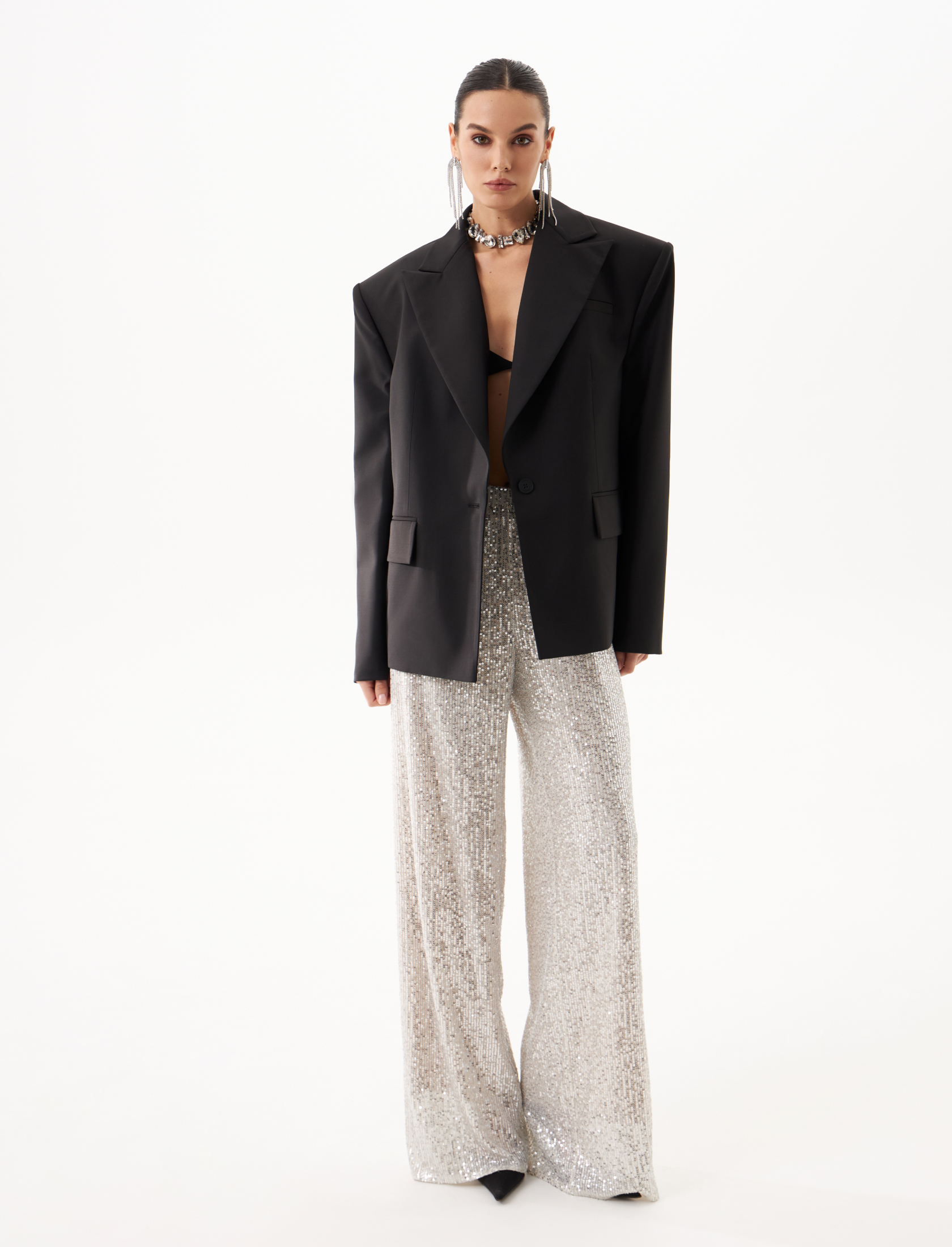 Брюки с пайетками Beige