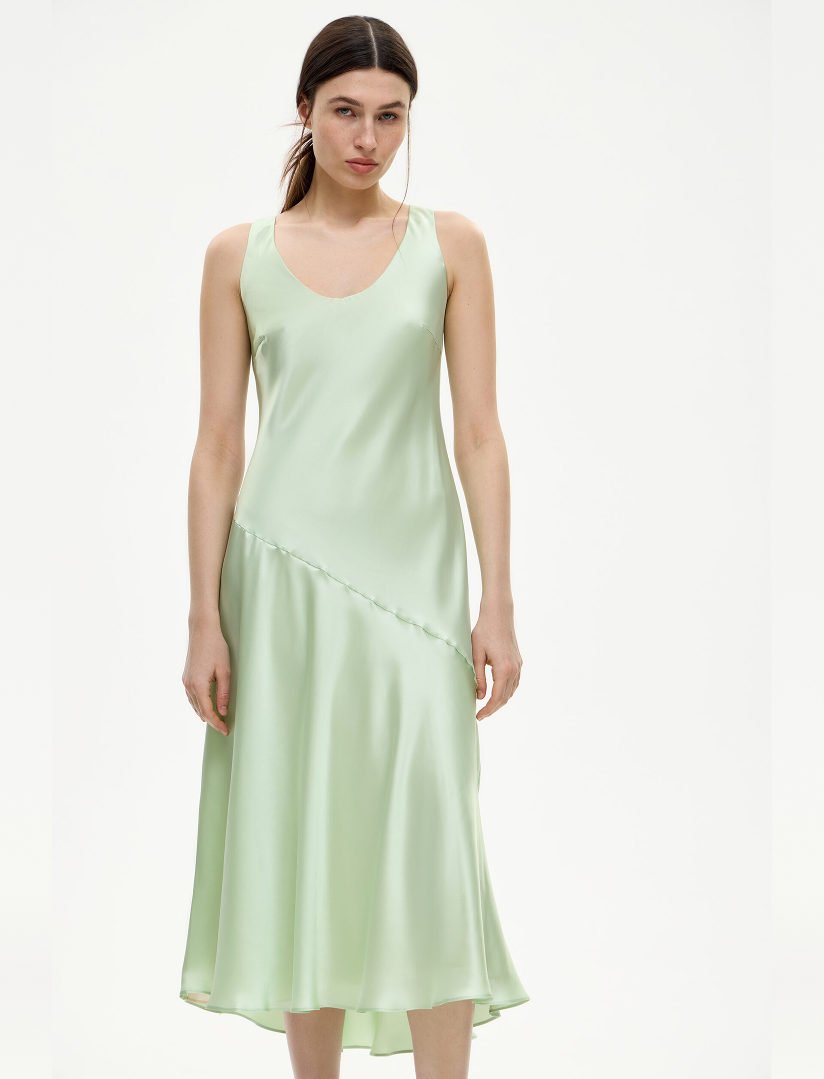 Платье из шелка Mulberry мятного цвета