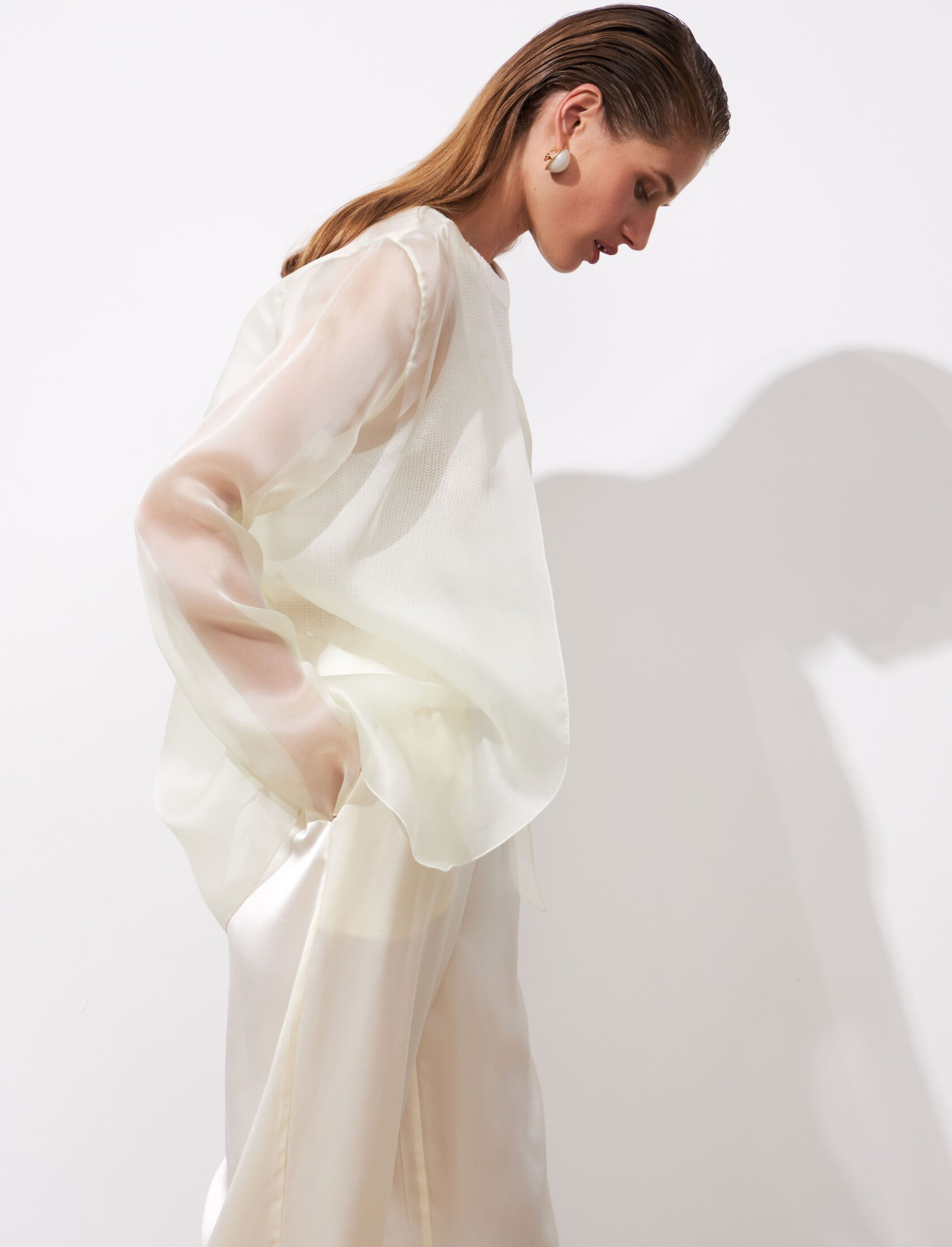 Прозрачная вуаль из шелка