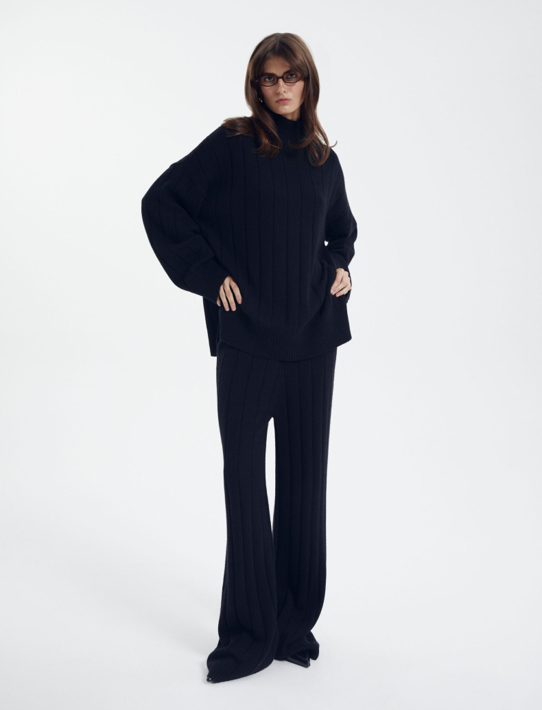 Брюки black из смесовой шерсти мериноса Petite