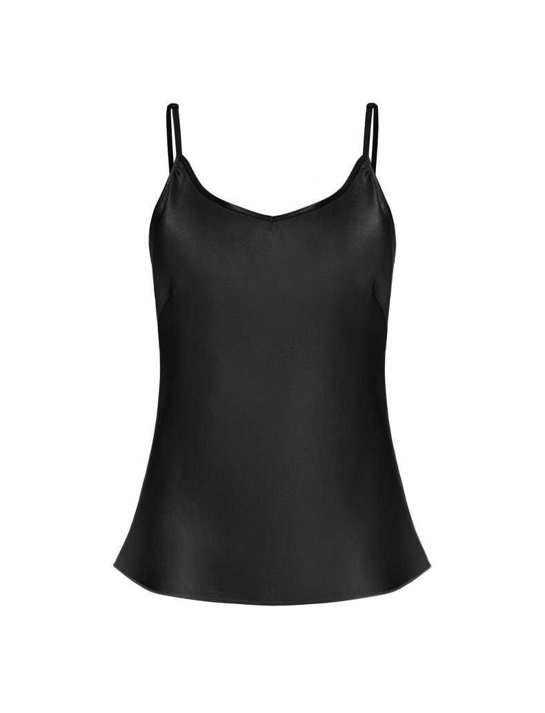 Топ из струящейся вискозы черного цвета