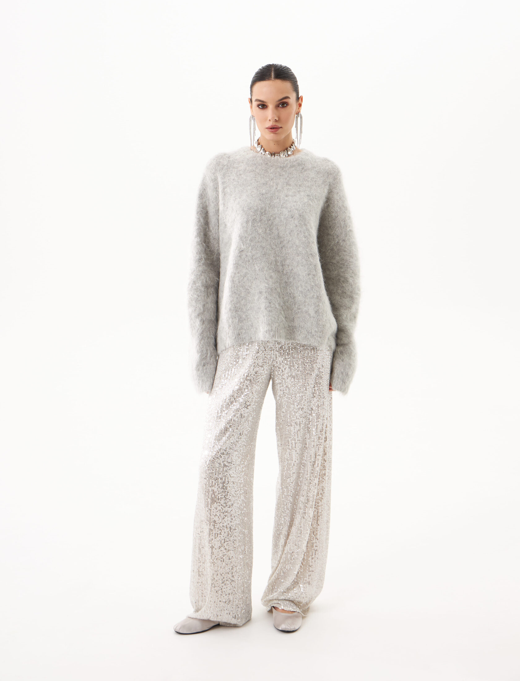 Брюки с пайетками Beige