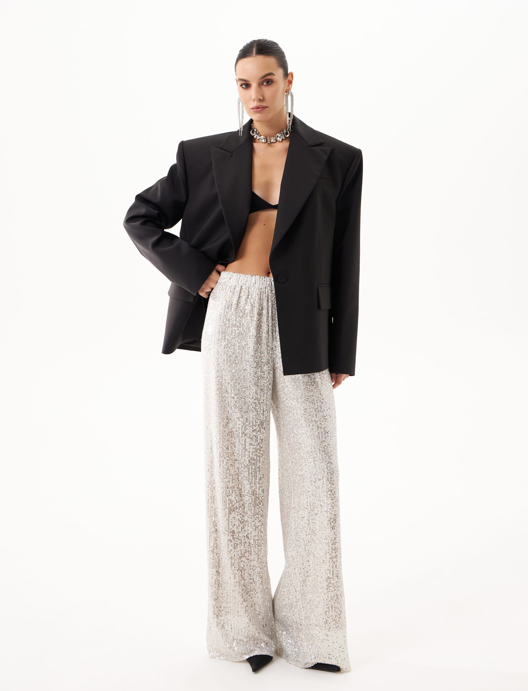 Брюки с пайетками Beige