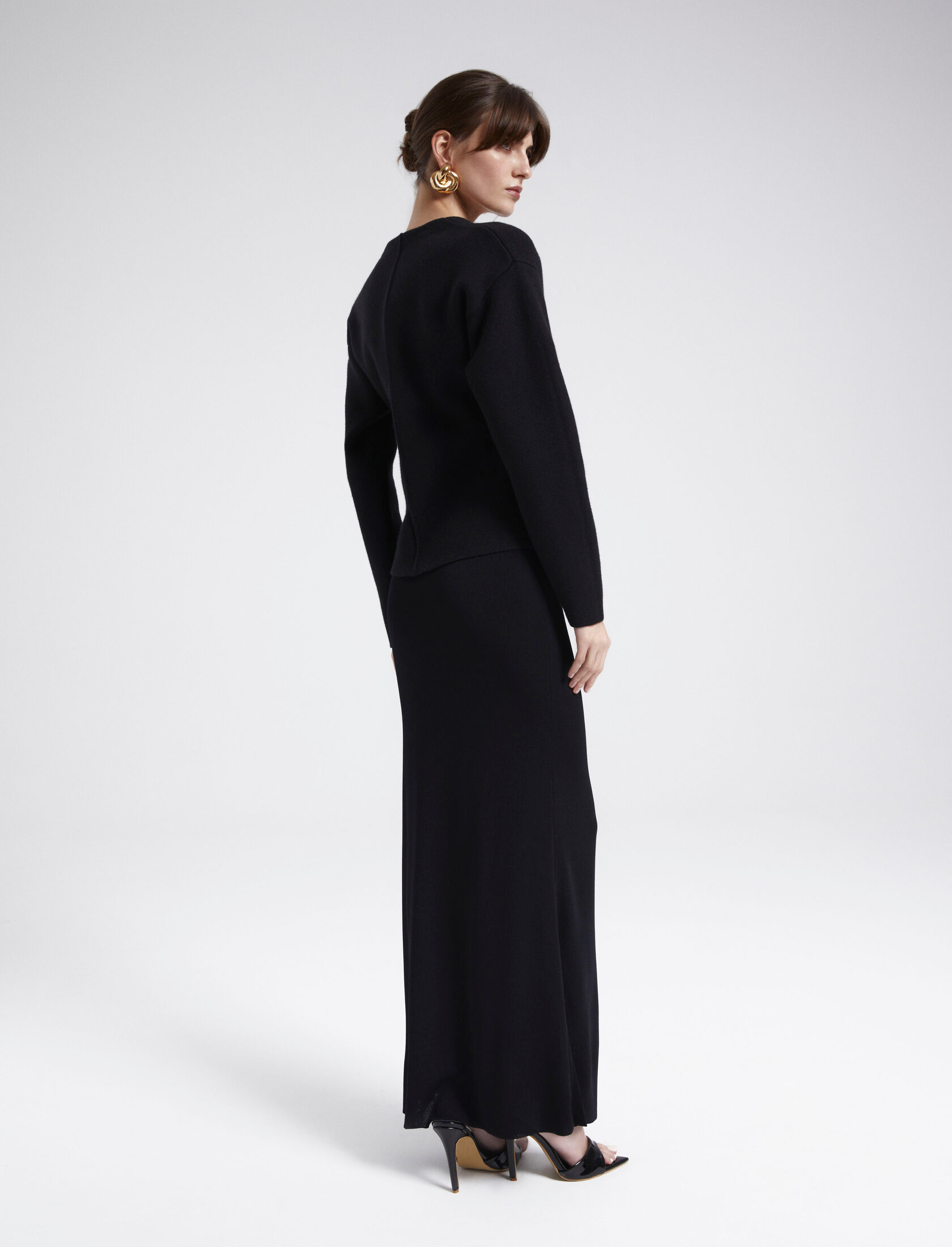 Трикотажная юбка black из вискозы