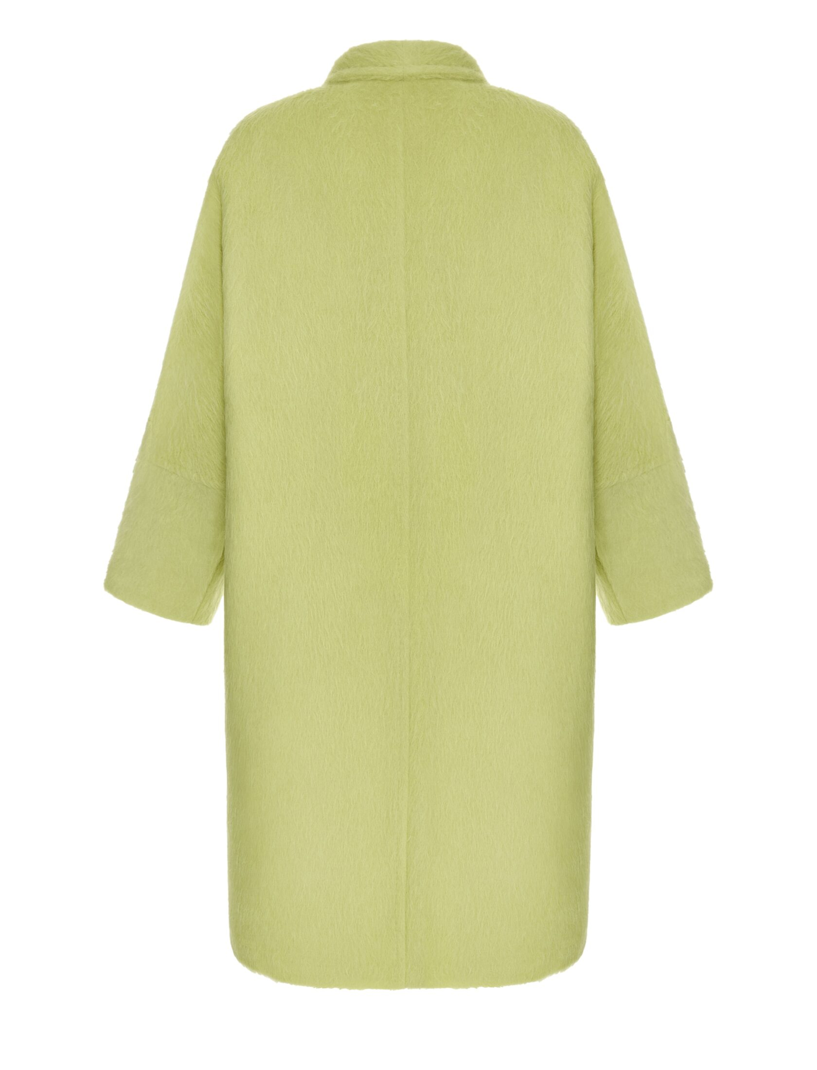 Пальто из шерсти альпака фисташкового цвета