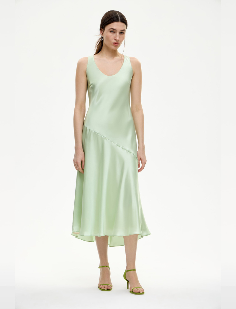 Платье из шелка Mulberry мятного цвета