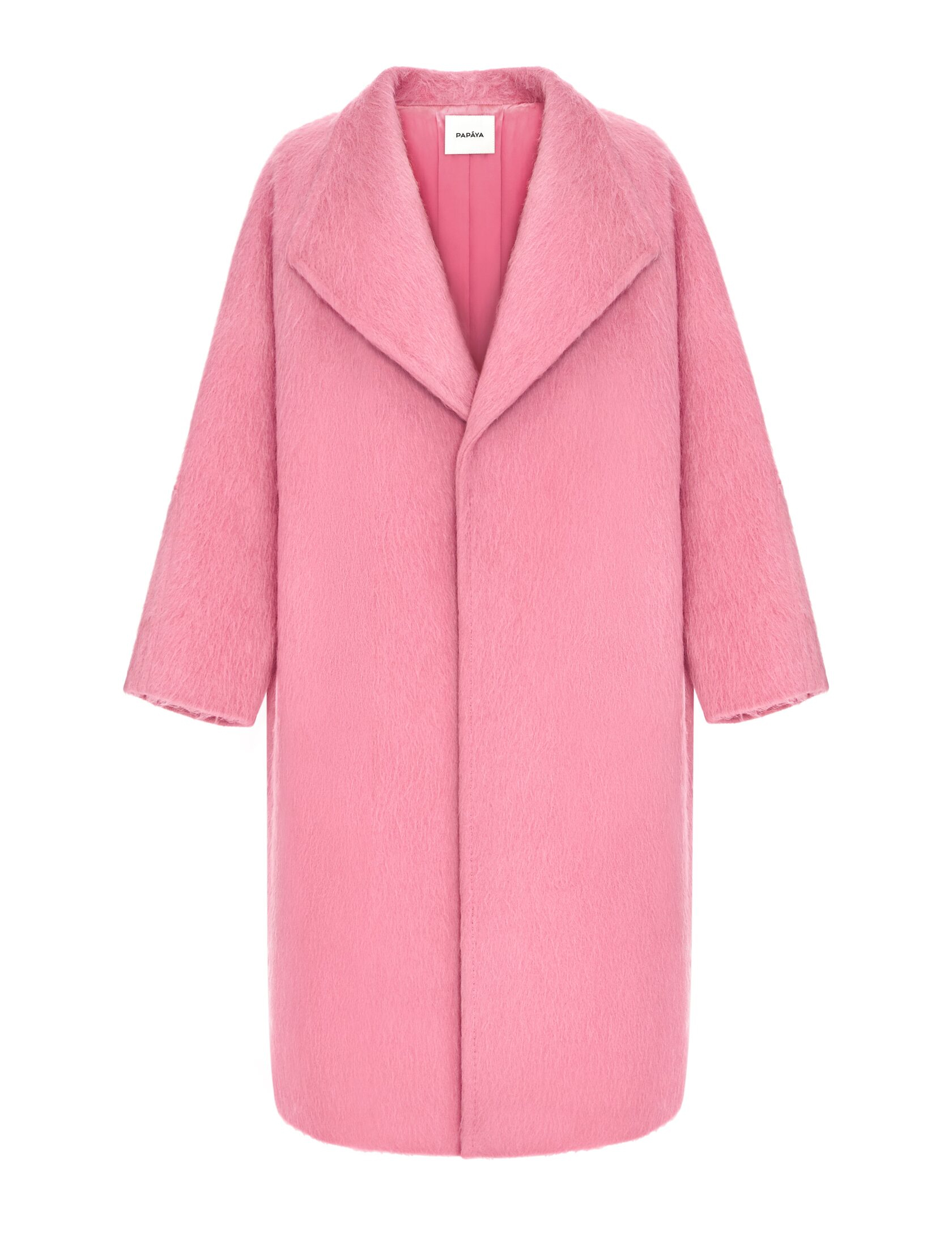 Пальто из шерсти альпака розового цвета