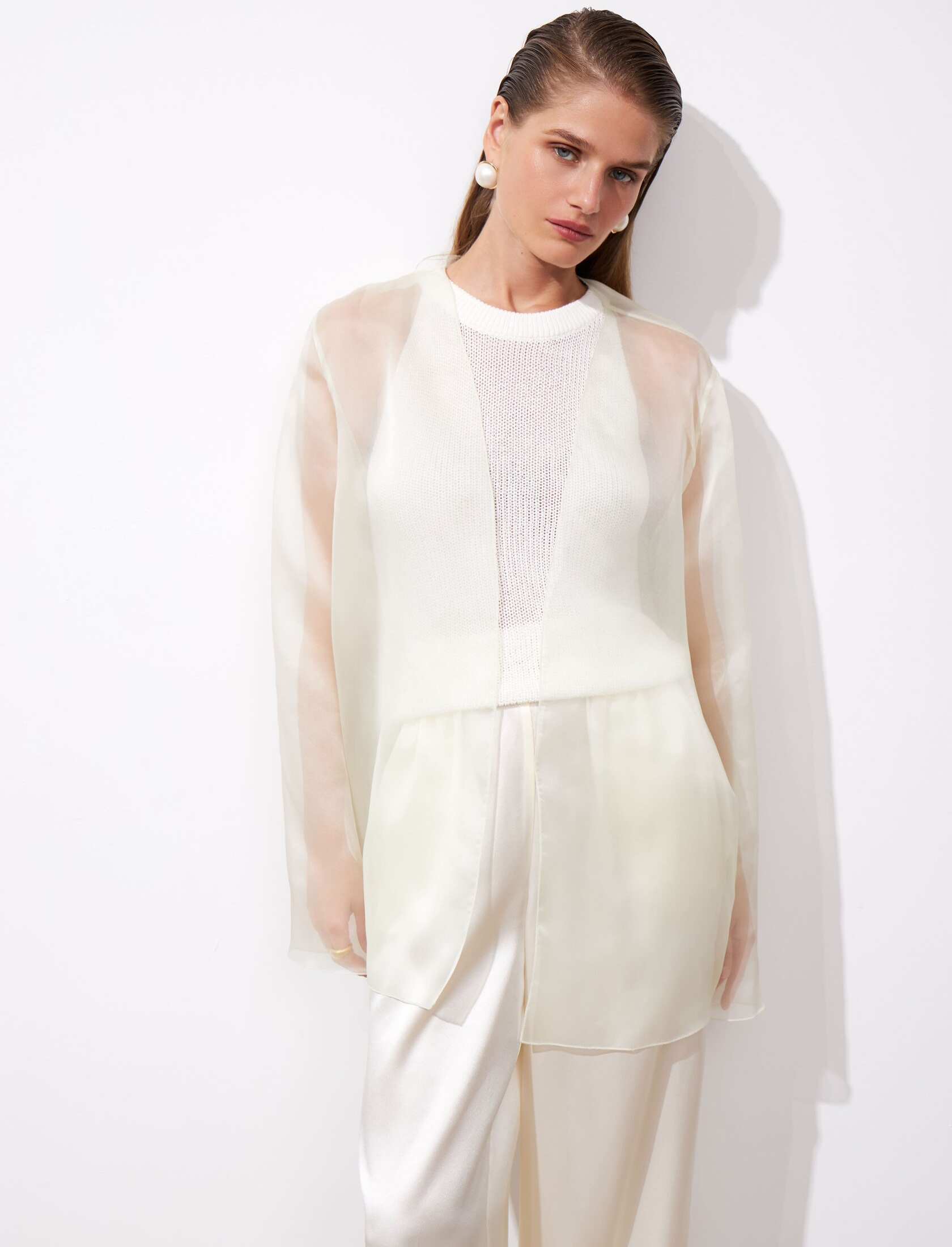 Прозрачная вуаль из шелка