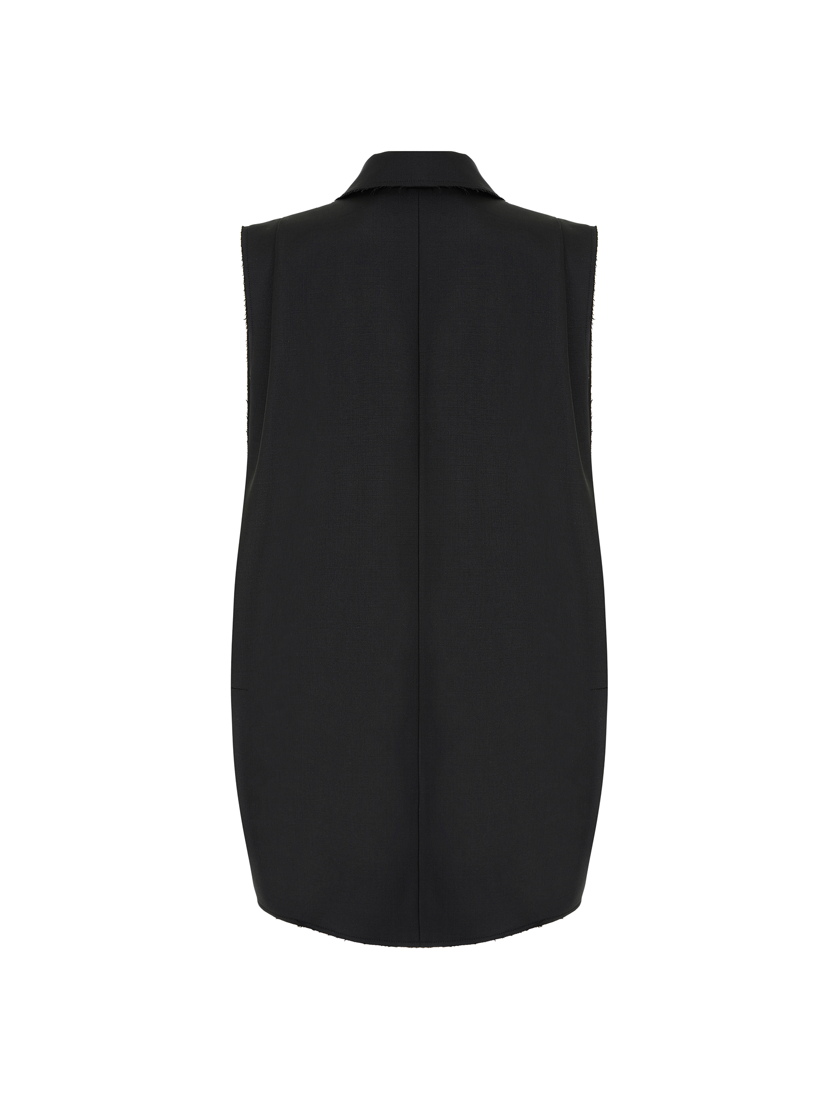 Удлиненный жилет с необработанным краем