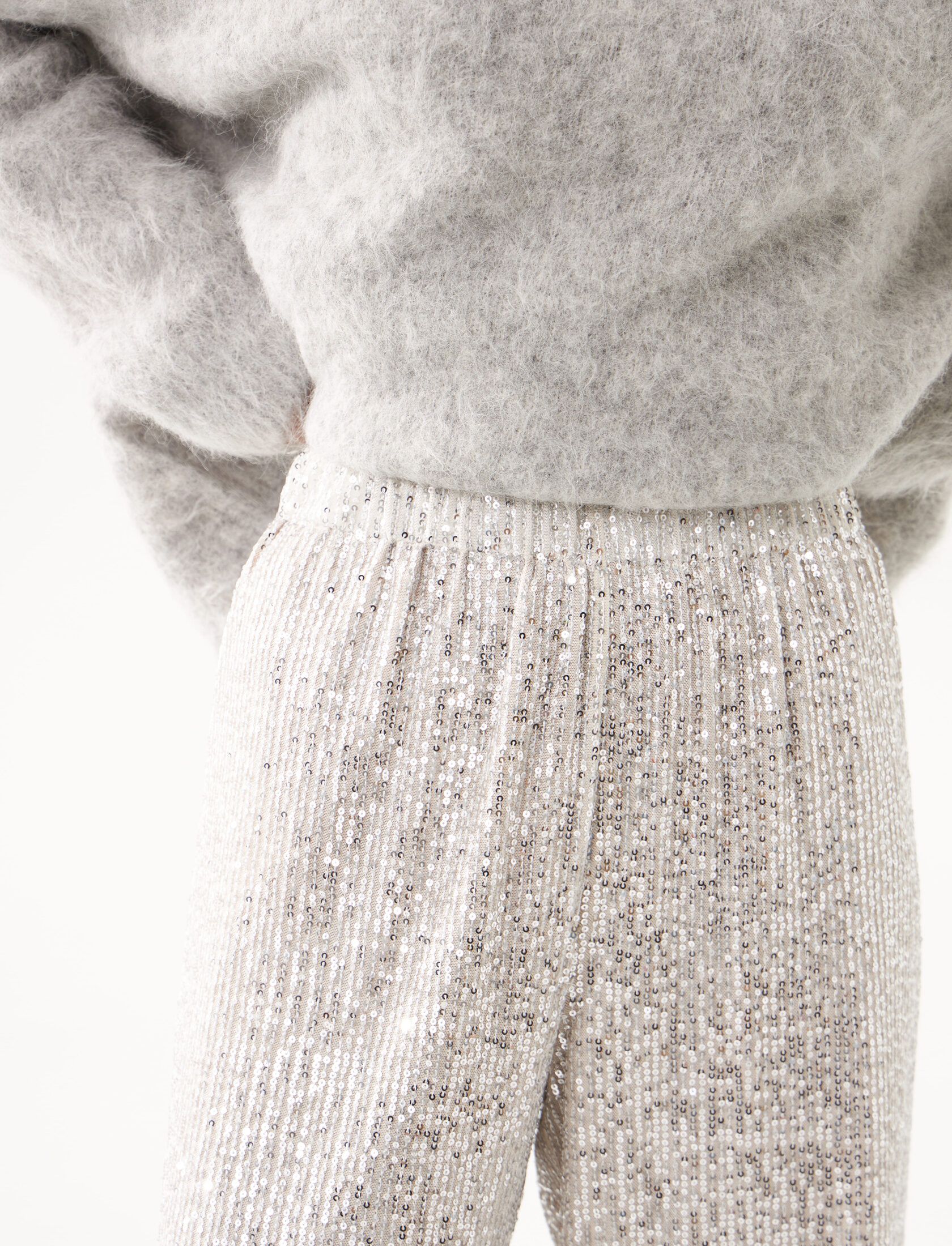 Брюки с пайетками Beige